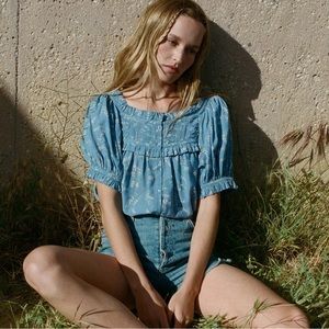 NWT Doen FARLEY TOP -- LAPIS BLUEBELL BALLAD XXL